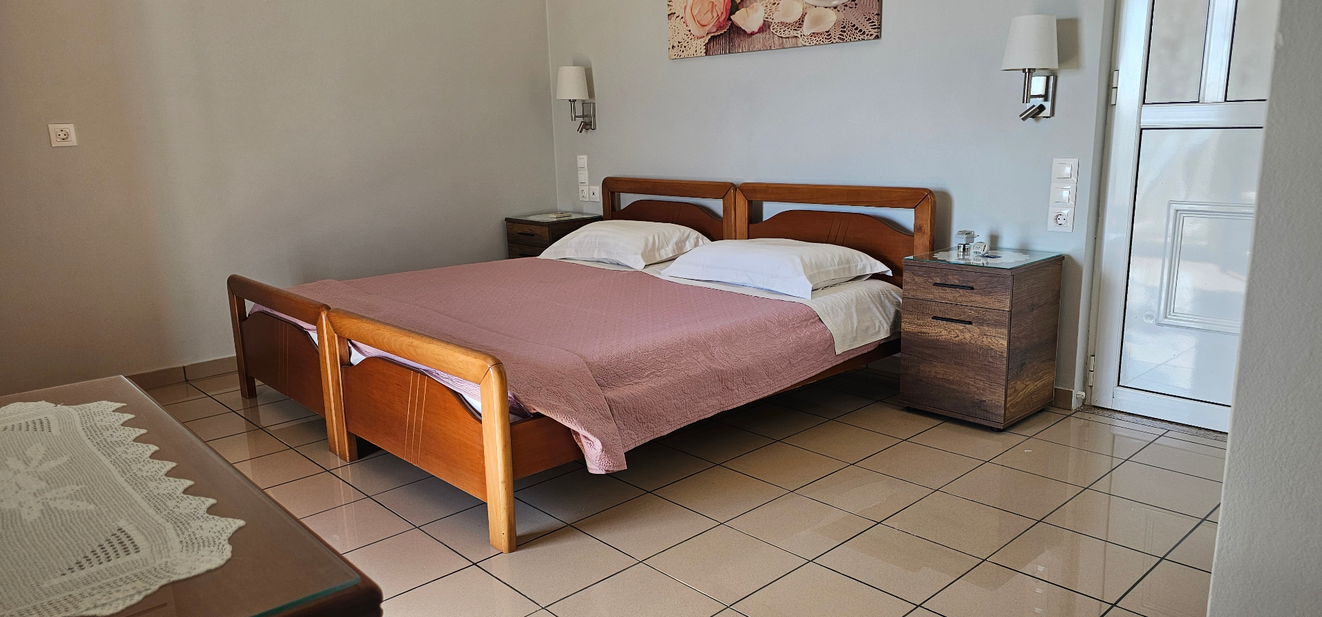 Spacious bedroom with balcony access